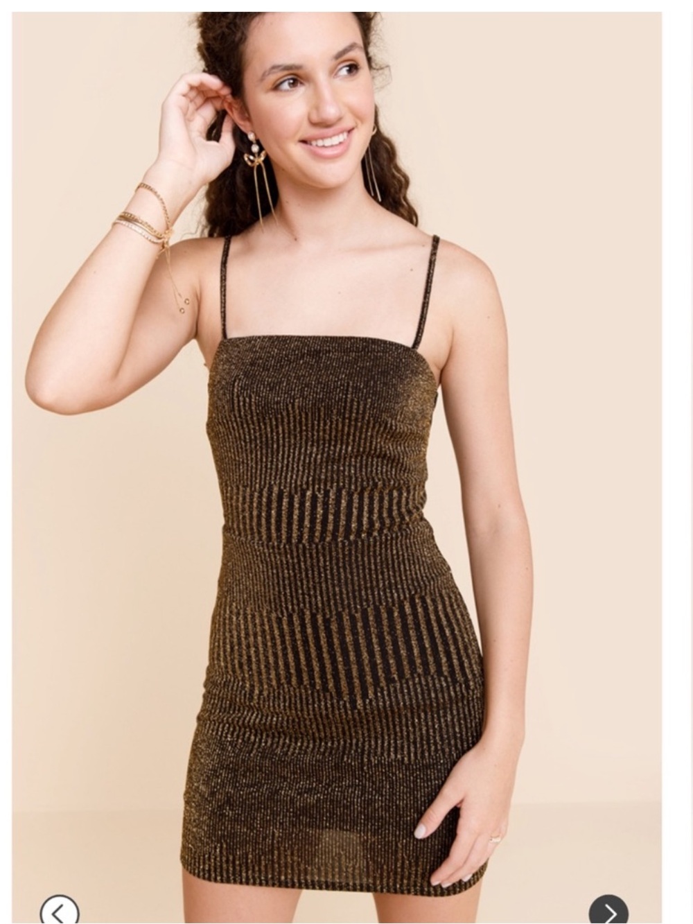 NWT ROW A Metallic Black and Gold Sparkle Sleeveless Night Outfit Mini Dress
